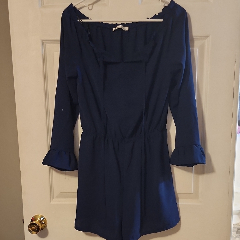 Chic Royal Blue Ruffled Jumpsuit